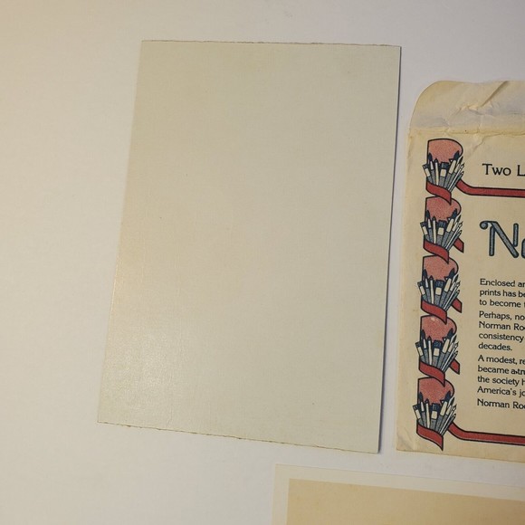 2 Norman Rockwell Lithographs 1972 Golden Days Knuckles Down Orgnl Envelope 5x7 - Picture 5 of 12